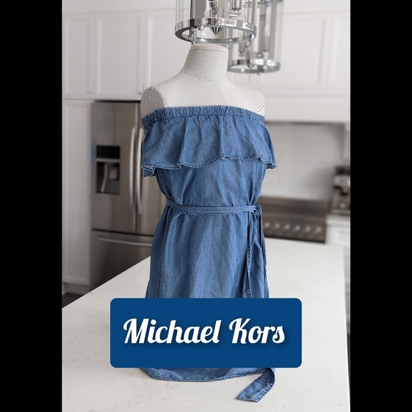 Michael Kors denim dress, strapless, size small - Picture 1 of 9